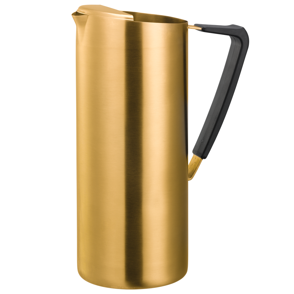 Slim 1.9-Liter Stainless Water Pitcher with Ice Guard in Vintage Gold