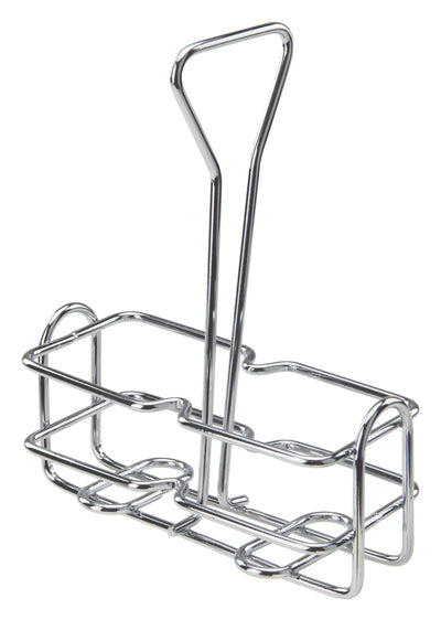 Winco WH-3 Square Oil and Vinegar Cruet Rack Holds Two 6 Oz Containers Chrome Plated Wire