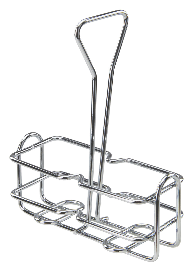 Winco WH-3 Square Oil and Vinegar Cruet Rack Holds Two 6 Oz Containers Chrome Plated Wire