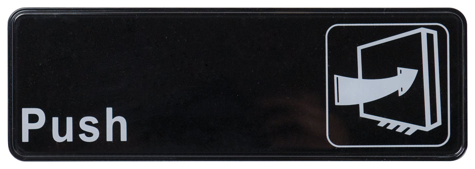Winco SGN-301 9 Inch Push Sign Compliance Durable White on Black