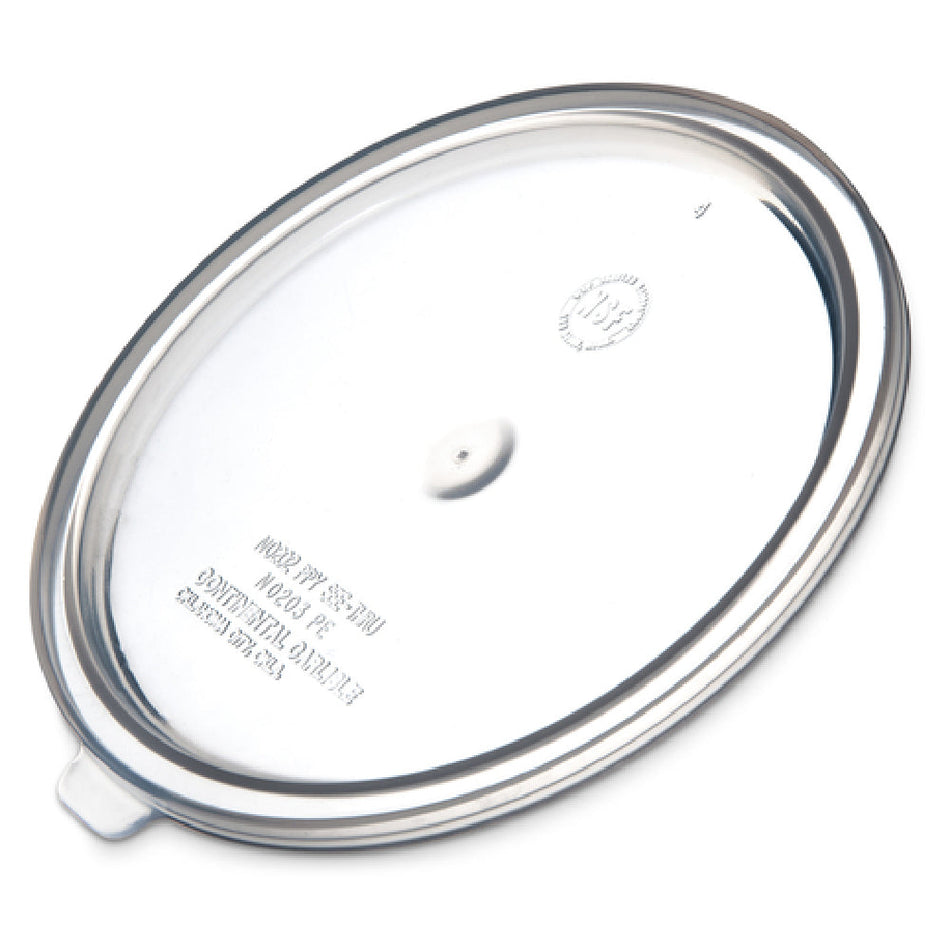 Carlisle 020230 7 Inch Round Bain Marie Food Storage Lid Snap-on Clear Polypropylene