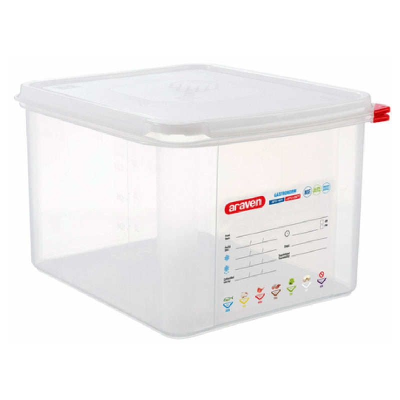 Carlisle 03035 13.2 Quart Food Storage Container - Polypropylene with Airtight Lid GN 1/2