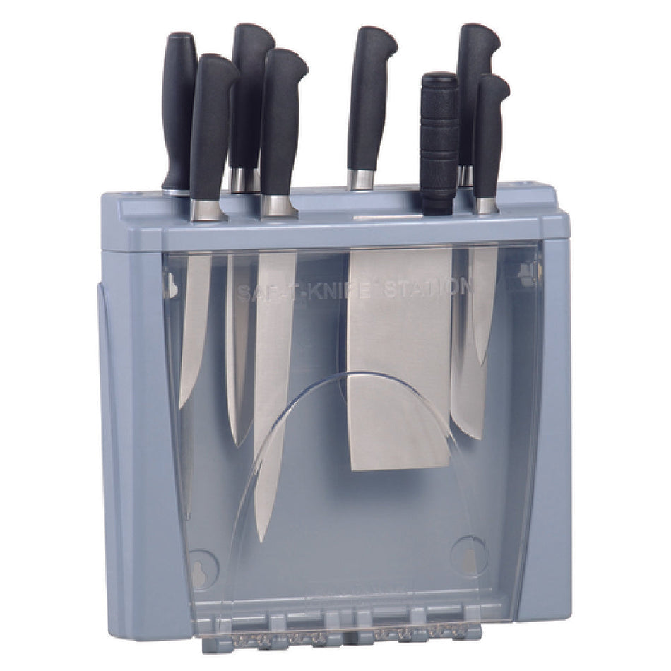 Carlisle STK1008 15 Inch Knife Block Rack Holds Up To 8 Knives with Clear Door
