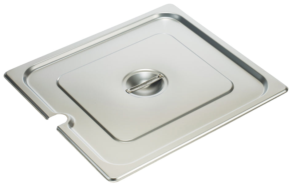 Winco SPCTT 2/3 Size Slotted Steam Table Pan Cover with Handle Stainless Steel
