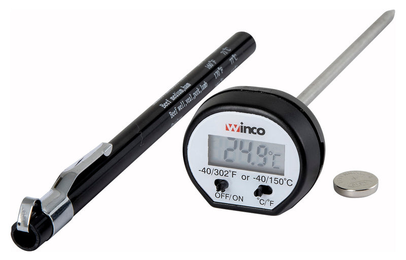 Winco TMT-DG1 Pocket Thermometer Digital 4-3/4 Inch Probe with Clip