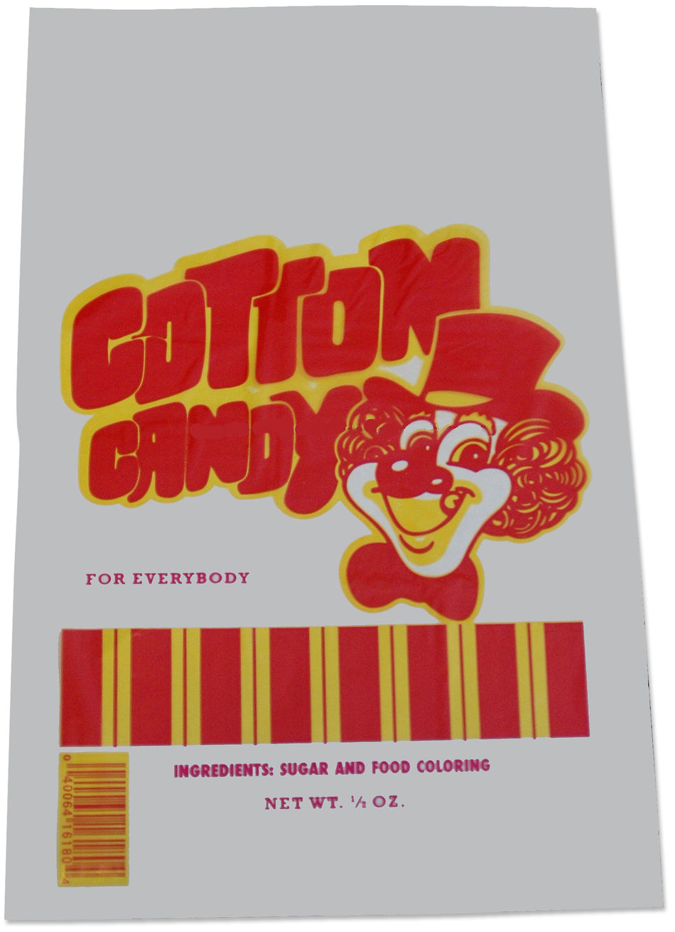 Winco 83001CS 14 Inch Poly Serving Bags for Cotton Candy 1000 Bags Per Case