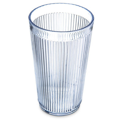 Carlisle 401207 12 Oz Tumbler Ribbed Stackable Dishwasher Safe Clear SAN