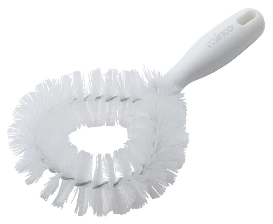 Winco BRV-10 9-1/4 Inch Vegetable Brush Firm Polyester Bristles Plastic Handle White