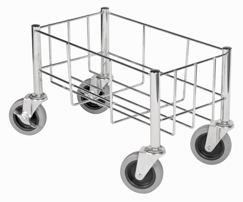 Winco DWR-1708 9-1/2 Inch Rectangular Trash Can Cart Steel with Casters