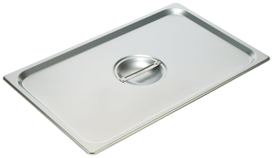 Winco SPSCF 1/1 Size Solid Steam Table Pan Cover with Handle Stainless Steel