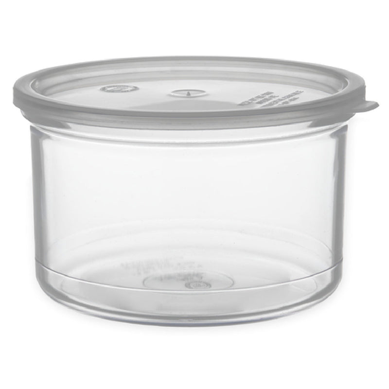Carlisle 031607 6.56 Inch Round Salad Crock Snap-on Lid Clear SAN