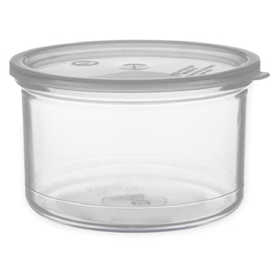 Carlisle 031607 6.56 Inch Round Salad Crock Snap-on Lid Clear SAN