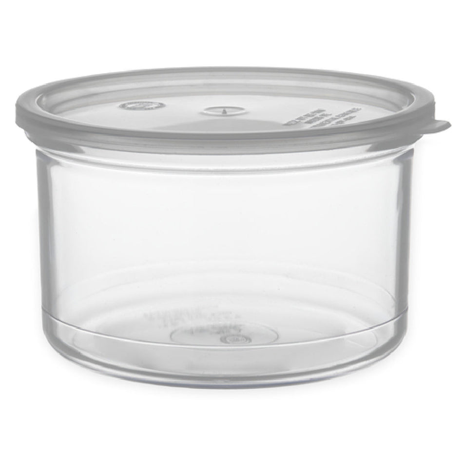 Carlisle 031607 6.56 Inch Round Salad Crock Snap-on Lid Clear SAN