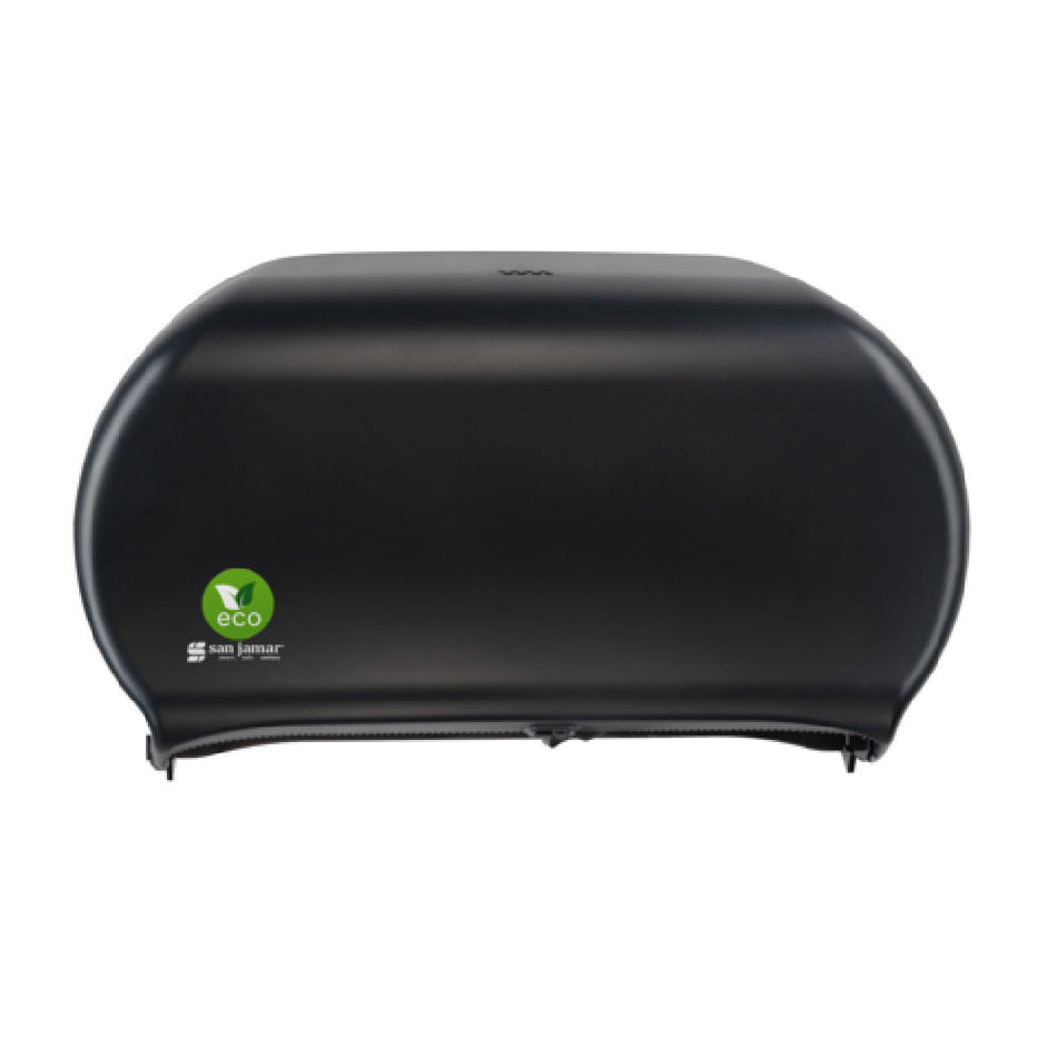 Carlisle R4000REBK 19 Inch Twin Jumbo Bath Tissue Dispenser Plastic Black