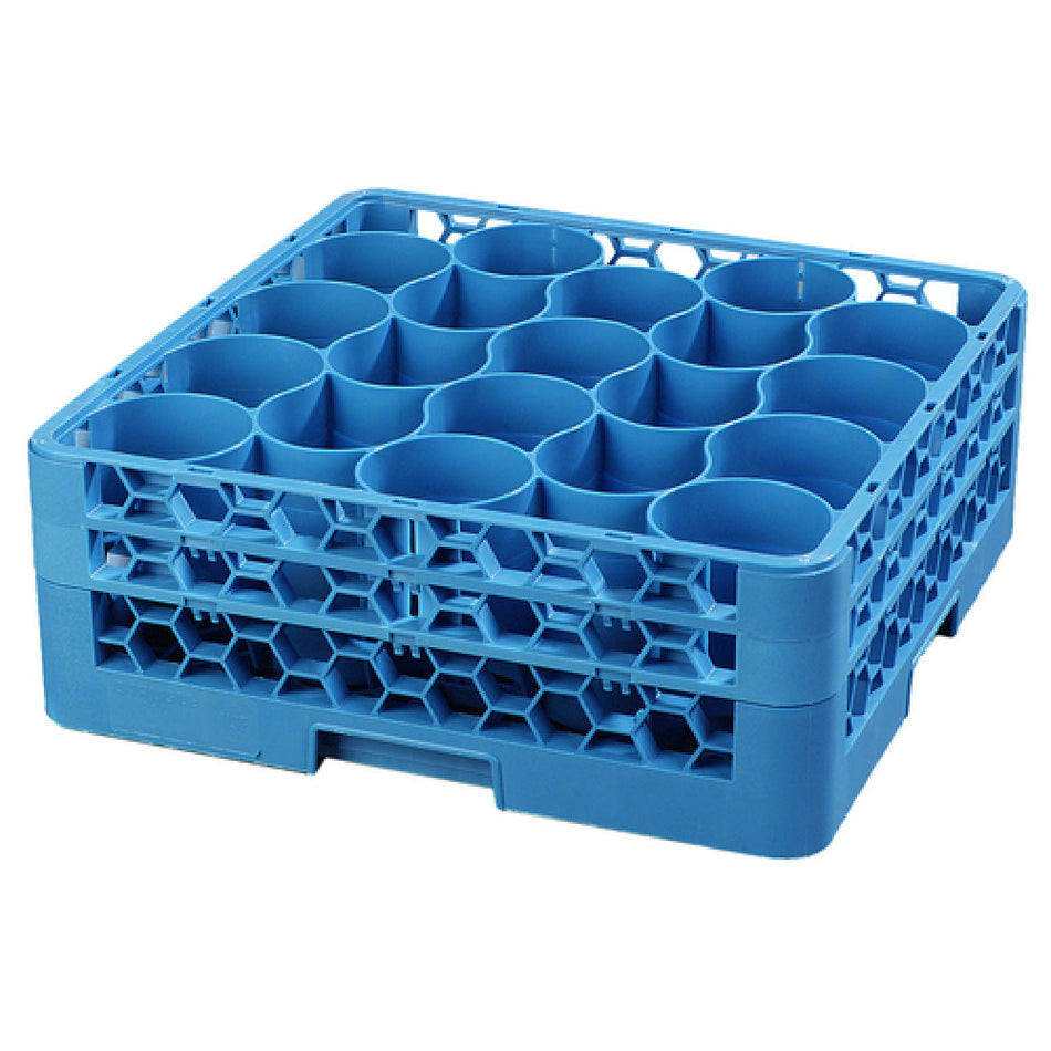 Carlisle RW20-114 20 Inch Dishwasher Rack Glass BPA Free Blue Double Wall with Sure Lock Extenders