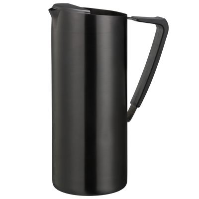 Slim 1.9-Liter Stainless Water Pitcher with Ice Guard in Black Onyx