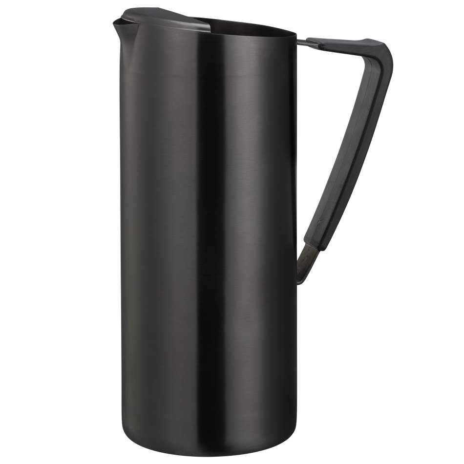 Slim 1.9-Liter Stainless Water Pitcher with Ice Guard in Black Onyx