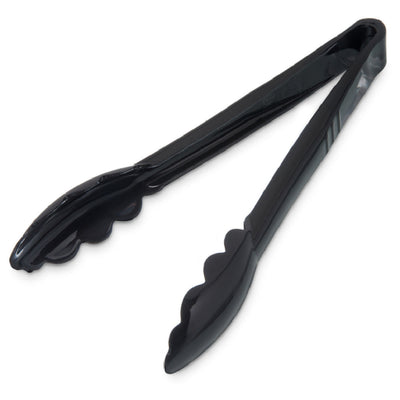 Carlisle 470903 9 Inch Black Plastic Utility Tongs Dishwasher Safe