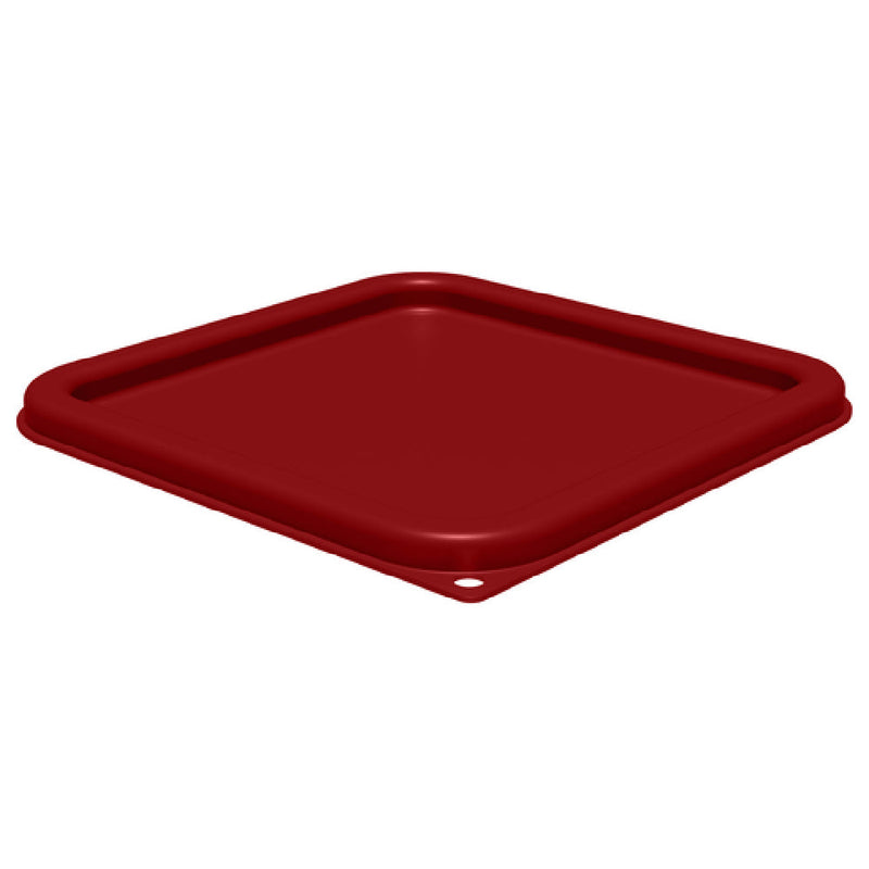 Carlisle 1197105 9 Inch Red Polyethylene Food Storage Container Lid for 6 to 8 Qt