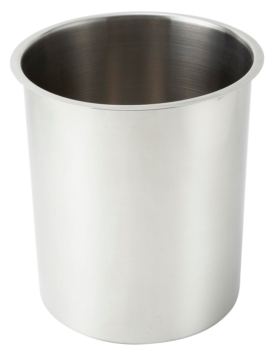 Winco BAM-12 12 Quarts Round Bain Marie Pot Stainless Steel Mirror Finish