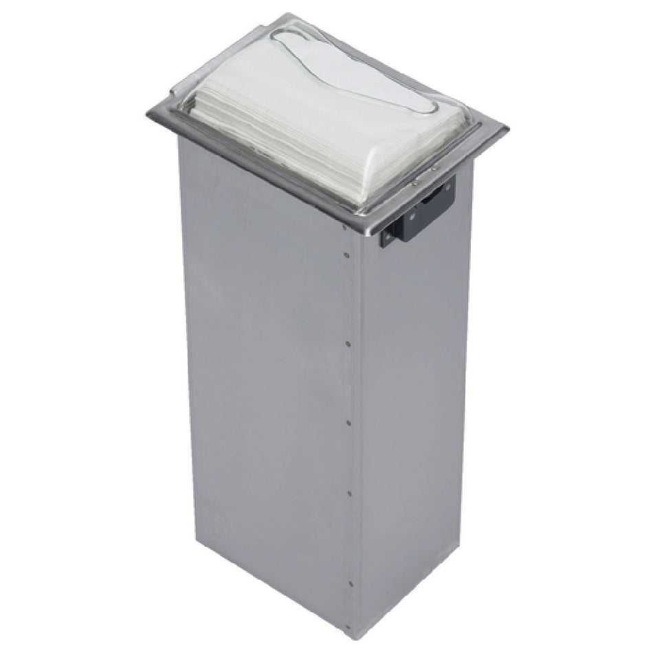 Carlisle H2005CLSS 7 Inch Steel Napkin Dispenser In-counter with Clear Faceplate