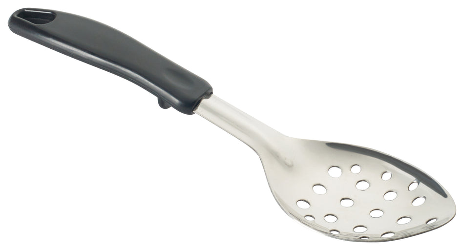 Winco BHPP-11 11 Inch Perforated Basting Spoon Stainless Steel Black Handle