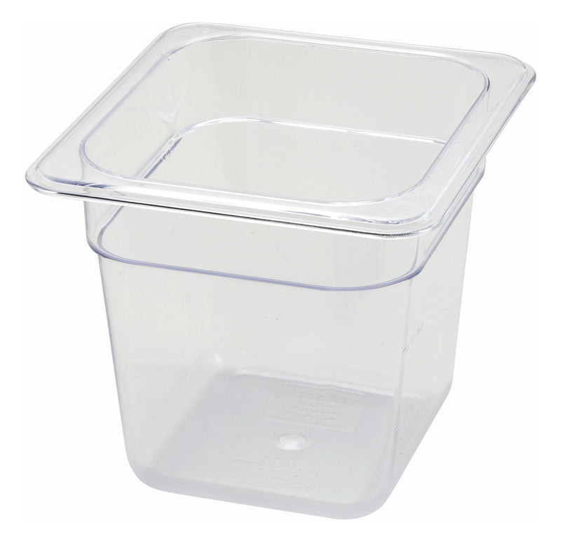 Winco SP7606 6-3/4 Inch Plastic Food Pan 1/6 Size NSF Dishwasher Safe