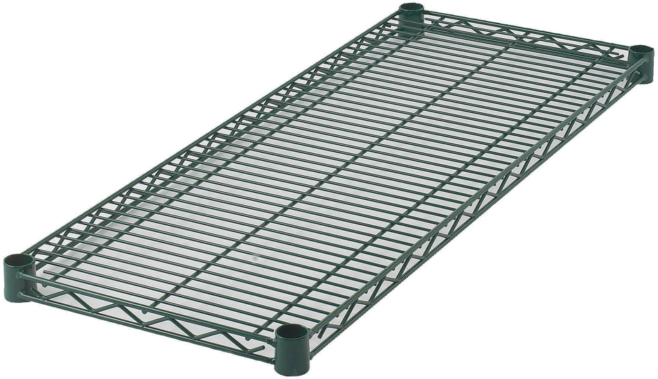 Winco VEX-1448 48 Inch Wire Shelf with 4 Sleeve Clips Epoxy Coated Green