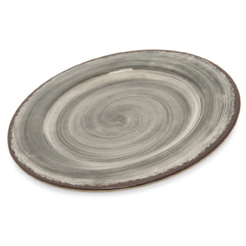 Carlisle 5400118 11 Inch Diameter Swirl Design Plastic Dinner Plate Smoke Gray