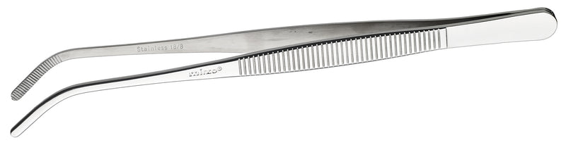 Winco TTG-8C 8 Inch Curved Tweezer Tongs Stainless Steel Dishwasher Safe