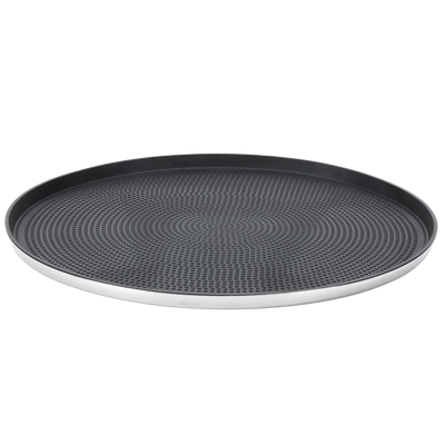 Modern Edge Large 14" Round Serving Tray in Polished Stainless