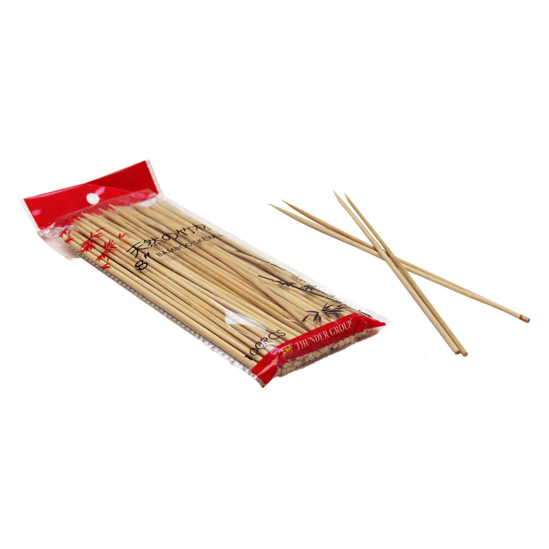 Thunder Group BAST008 8 Inch Thin Bamboo Skewers Smooth Pointed 100 Packs