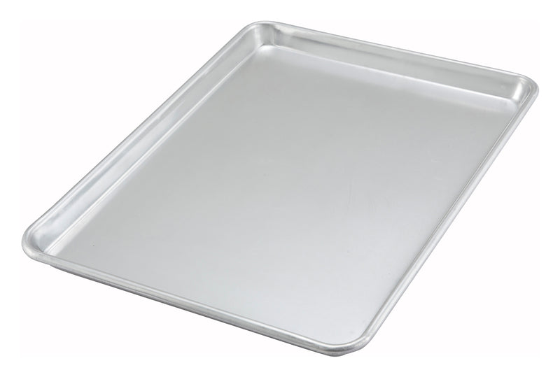 Winco ALXP-1318 13 Inch Bun and Sheet Pan - 20 Gauge Aluminum Closed Bead Half-Size Bakery