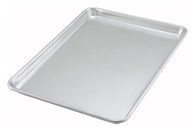 Winco ALXP-1318 13 Inch Bun and Sheet Pan - 20 Gauge Aluminum Closed Bead Half-Size Bakery