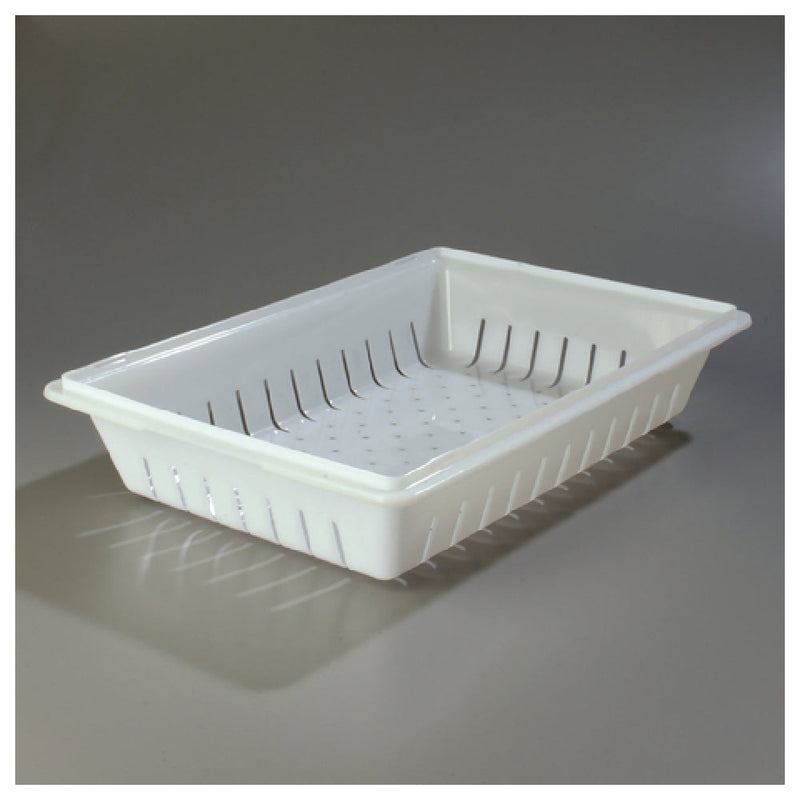 Carlisle 1064802 26 Inch Rectangular Colander Perforated Polyethylene White