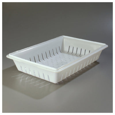 Carlisle 1064802 26 Inch Rectangular Colander Perforated Polyethylene White