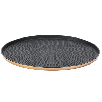 Modern Edge Large 14" Round Serving Tray in Rose Gold
