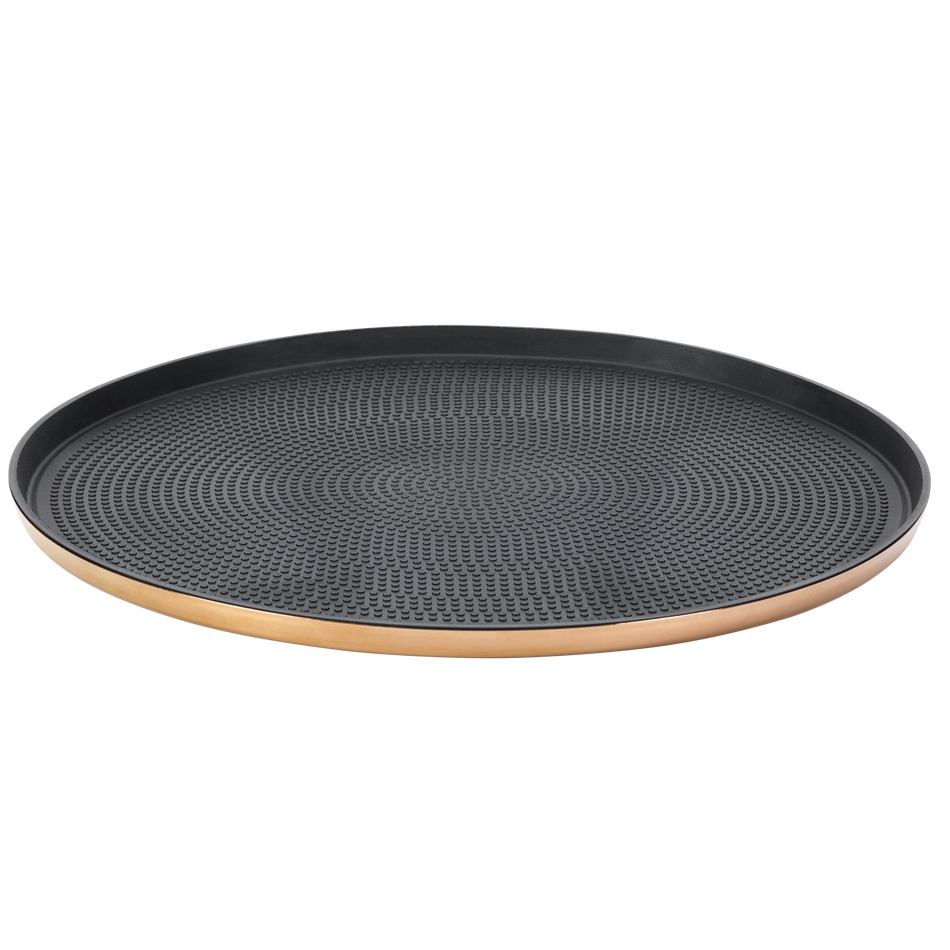 Modern Edge Large 14" Round Serving Tray in Rose Gold