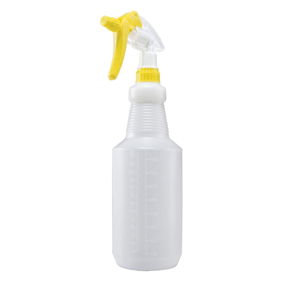 Winco PSR-9Y 28 Oz Plastic Spray Bottle Yellow and White Sprayer