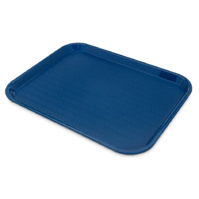 Carlisle CT1418-8114 17-7/8 Inch Rectangular Café Tray with Drying Lugs Polypropylene Blue