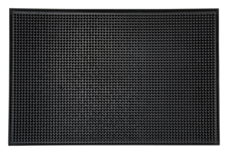 Winco 18" x 12" Rubber Bar Service Mat - NSF Black