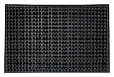 Winco 18" x 12" Rubber Bar Service Mat - NSF Black