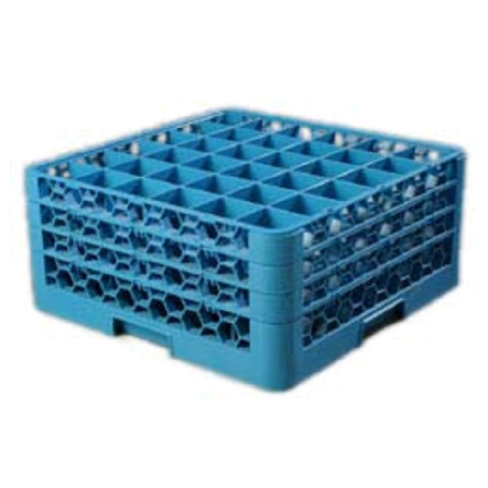 Carlisle RG36-314 20 Inch OptiClean Dishwasher Glass Rack Blue Polypropylene with 36 Compartments