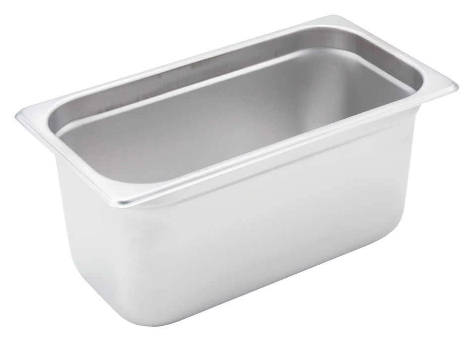Winco SPJH-306 6-7/8 Inch Steam Table Pan 1/3 Size Heavy Weight Stainless Steel with Anti-jamming