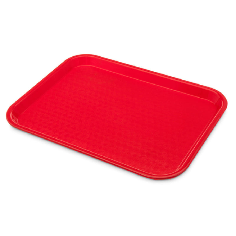 Carlisle CT101405 10 Inch Red Rectangular Cafeteria Tray Polypropylene with Drying Lugs