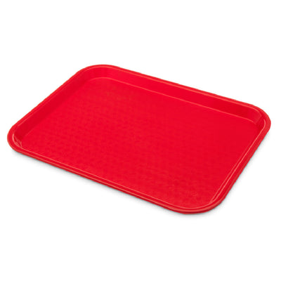 Carlisle CT101405 10 Inch Red Rectangular Cafeteria Tray Polypropylene with Drying Lugs
