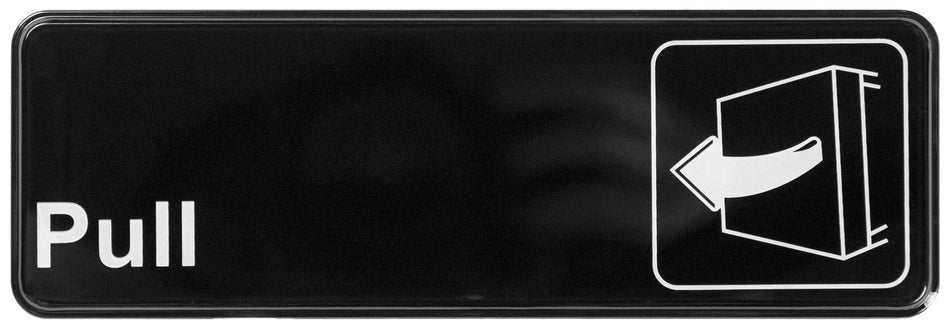 Winco SGN-302 9 Inch Information Sign Compliance Pull Sign Black Finish