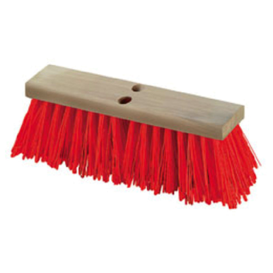 Carlisle 36111624 16 Inch Hardwood Block Heavy-Duty Push Broom Head Orange