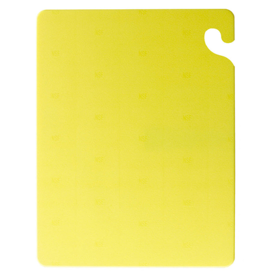 Carlisle CB152012YL 20 Inch Yellow Cutting Board with Food Safety Hook Co-polymer