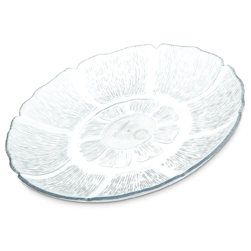 Carlisle 695407 7-1/2 Inch Dia Scalloped Edge Plate with Textured Exterior Polycarbonate Clear